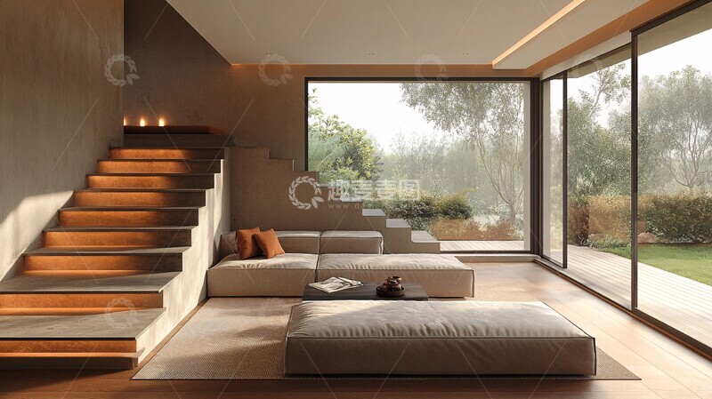 高清大图下载【趣麦麦图】空旷客厅设计1