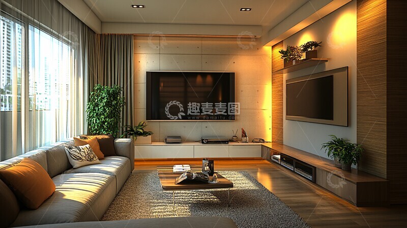 高清大图下载【趣麦麦图】电视柜与墙面设计