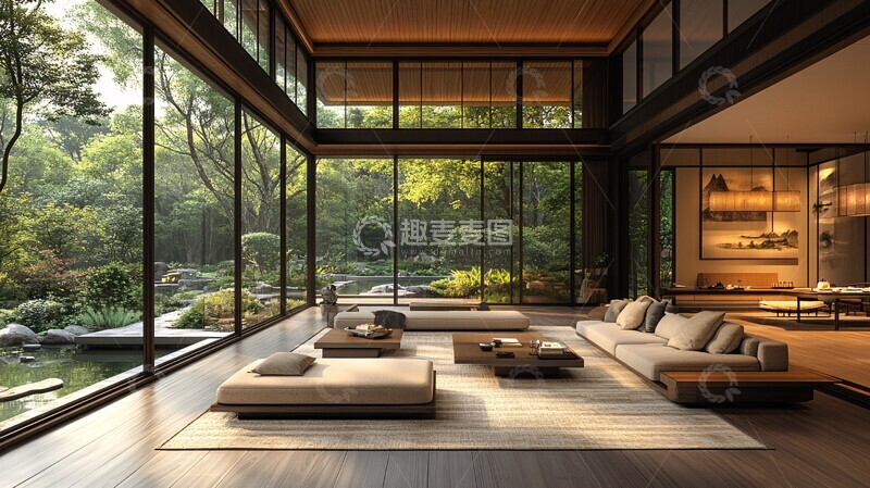 高清大图下载【趣麦麦图】中式客厅空间1