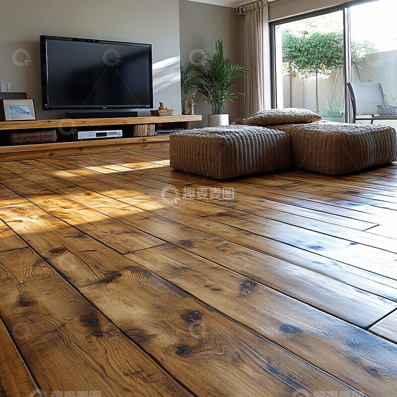 高清大图下载【趣麦麦图】木地板客厅电视家具