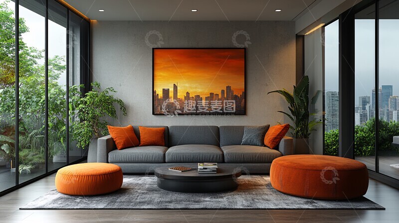 高清大图下载【趣麦麦图】现代风格客厅设计5