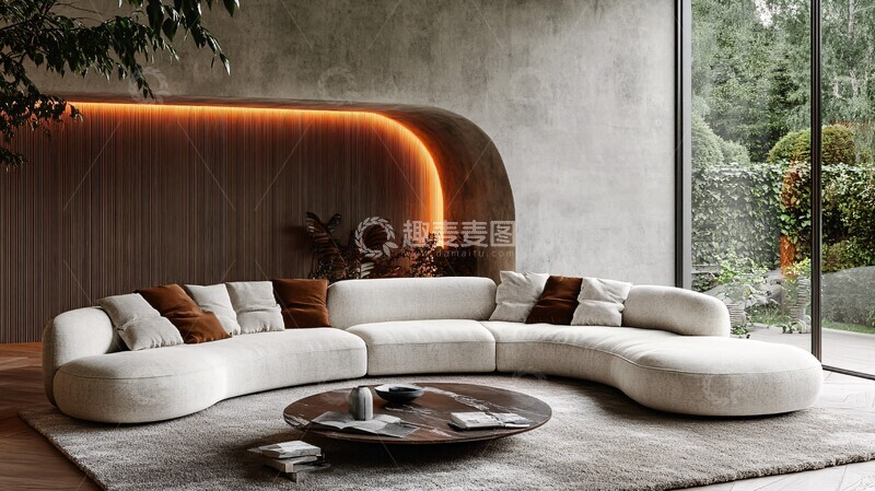 高清大图下载【趣麦麦图】现代客厅渲染图3