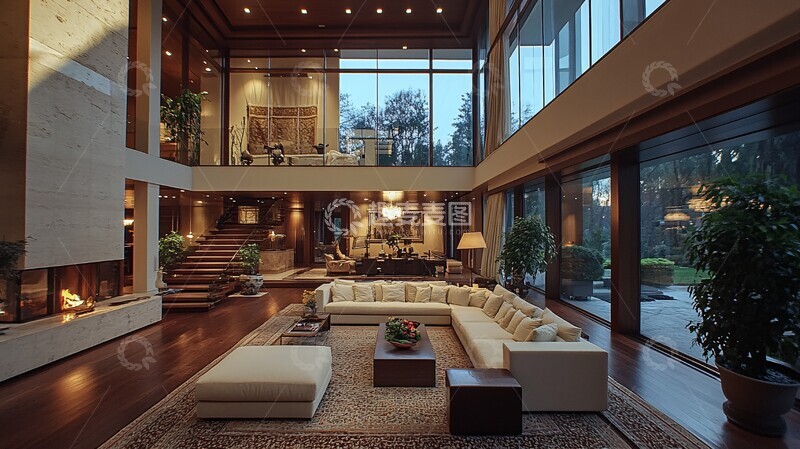 高清大图下载【趣麦麦图】超大客厅雨天实拍