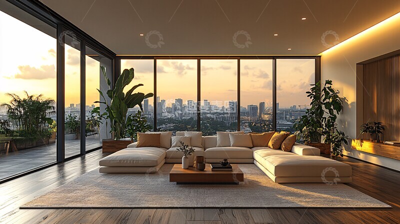 高清大图下载【趣麦麦图】极简客厅设计2