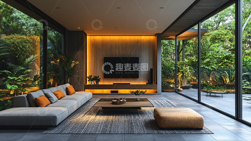 高清大图下载【趣麦麦图】客厅沙发电视背景墙1