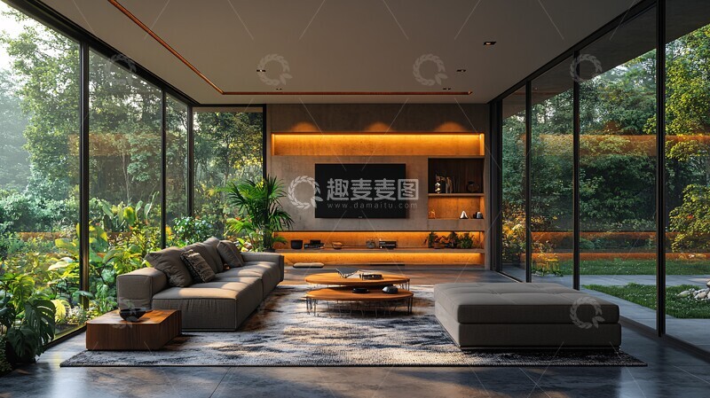 高清大图下载【趣麦麦图】客厅沙发电视背景墙3