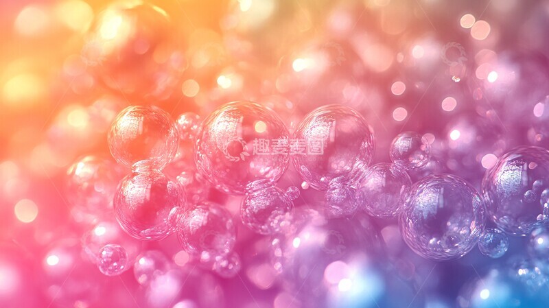 高清大图下载【趣麦麦图】彩虹透明球体图案2