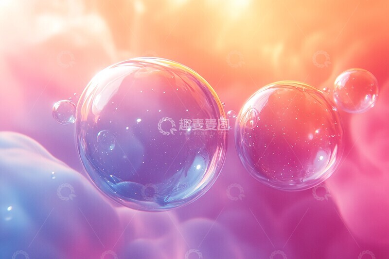 高清大图下载【趣麦麦图】三泡渐变色背景1