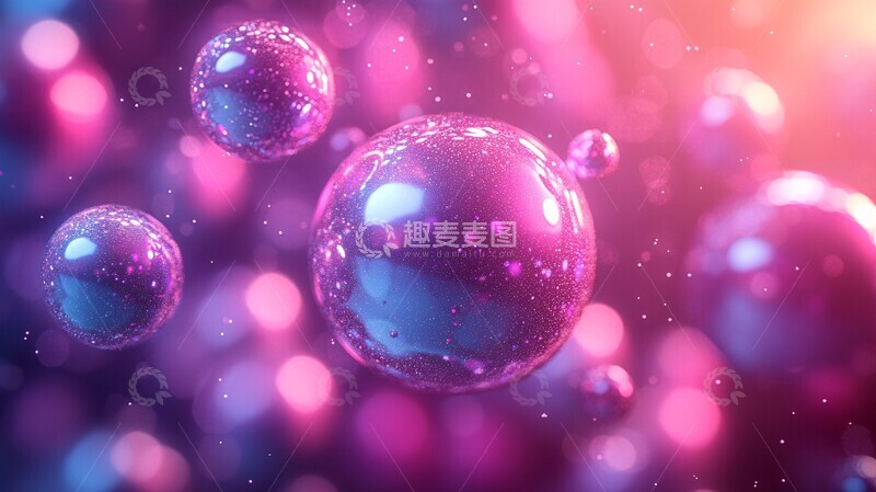 高清大图下载【趣麦麦图】紫色蓝色球泡壁纸3