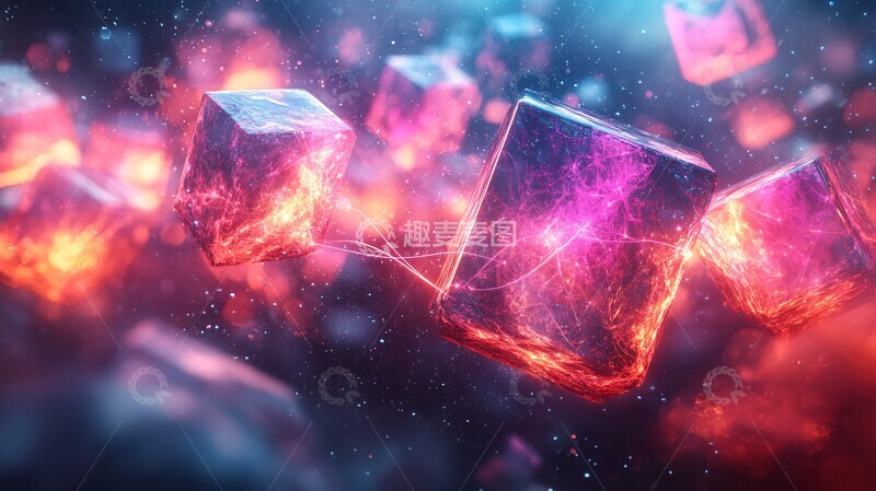 高清大图下载【趣麦麦图】几何连接光影3