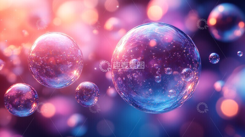 高清大图下载【趣麦麦图】紫色蓝色球泡壁纸2