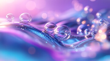 蓝紫渐变气泡波浪线2