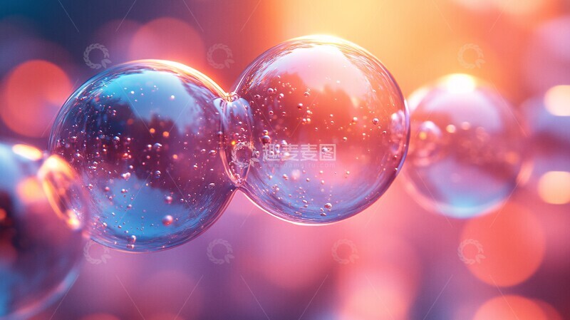 高清大图下载【趣麦麦图】彩色发光泡泡1