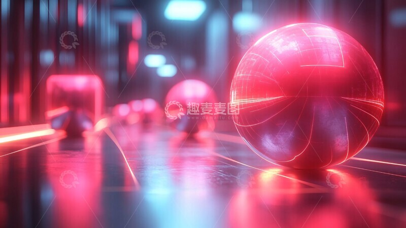 高清大图下载【趣麦麦图】几何连接光影1