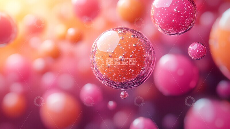 高清大图下载【趣麦麦图】彩色几何悬浮球体