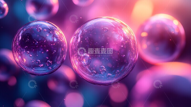 高清大图下载【趣麦麦图】紫色蓝色球泡壁纸
