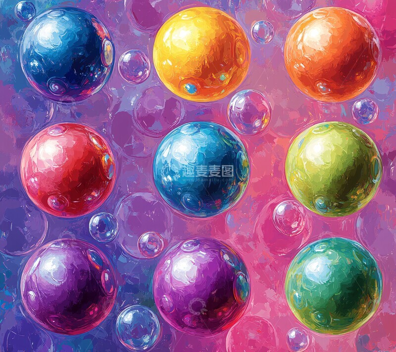 高清大图下载【趣麦麦图】彩色球泡泡游戏3