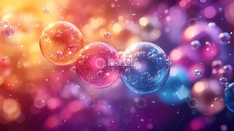 高清大图下载【趣麦麦图】红蓝绿泡泡背景1