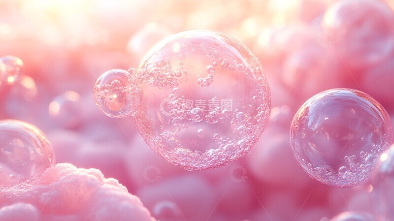 高清大图下载【趣麦麦图】粉色泡泡抽象设计1