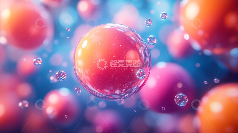 高清大图下载【趣麦麦图】彩色球体浮空2