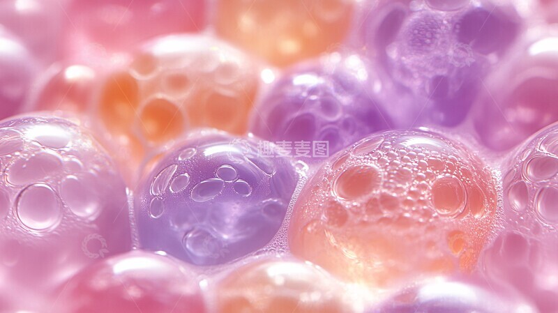高清大图下载【趣麦麦图】彩色泡泡特写1