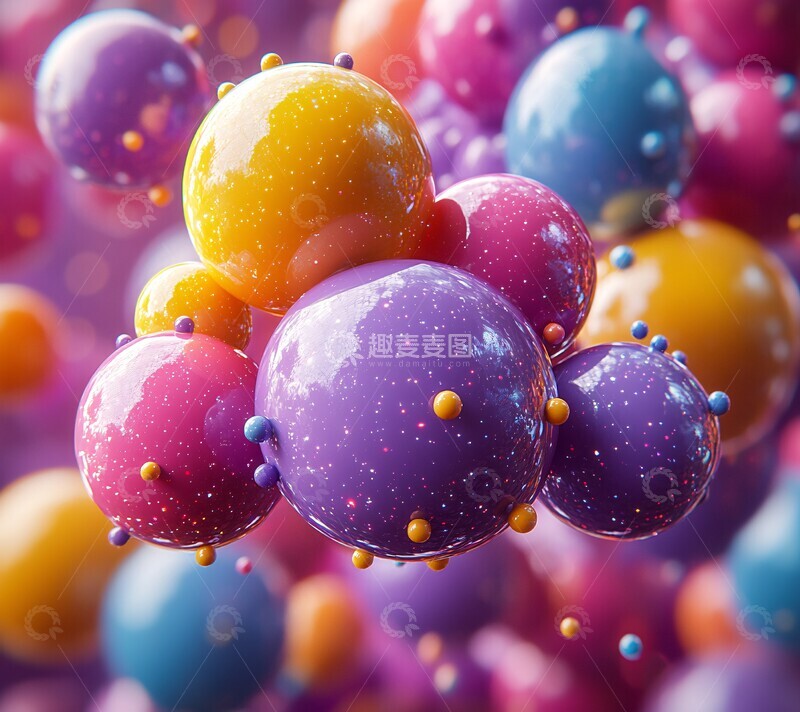 高清大图下载【趣麦麦图】彩色球泡泡游戏1