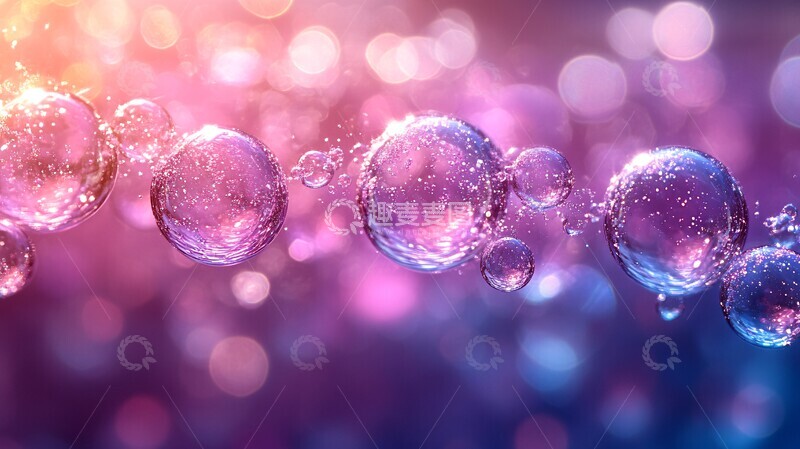 高清大图下载【趣麦麦图】泡泡紫蓝渐变背景2