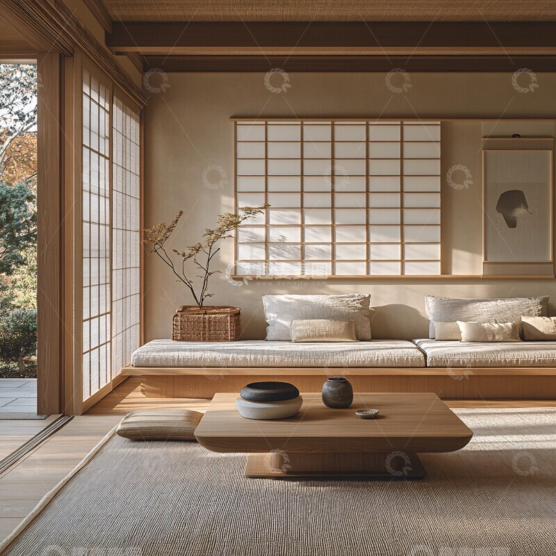 高清大图下载【趣麦麦图】日式简约客厅5
