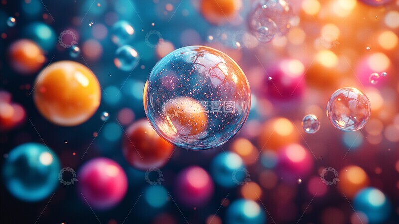 高清大图下载【趣麦麦图】彩色球体浮空1