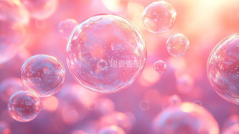 高清大图下载【趣麦麦图】粉色泡泡抽象设计