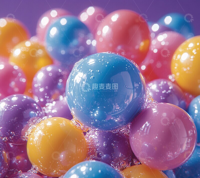 高清大图下载【趣麦麦图】彩色球泡泡游戏