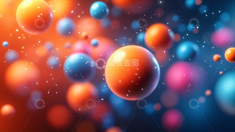 高清大图下载【趣麦麦图】彩色球体浮空3