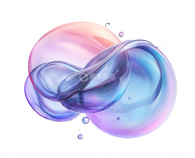 高清大图下载【趣麦麦图】三色气泡融合体1