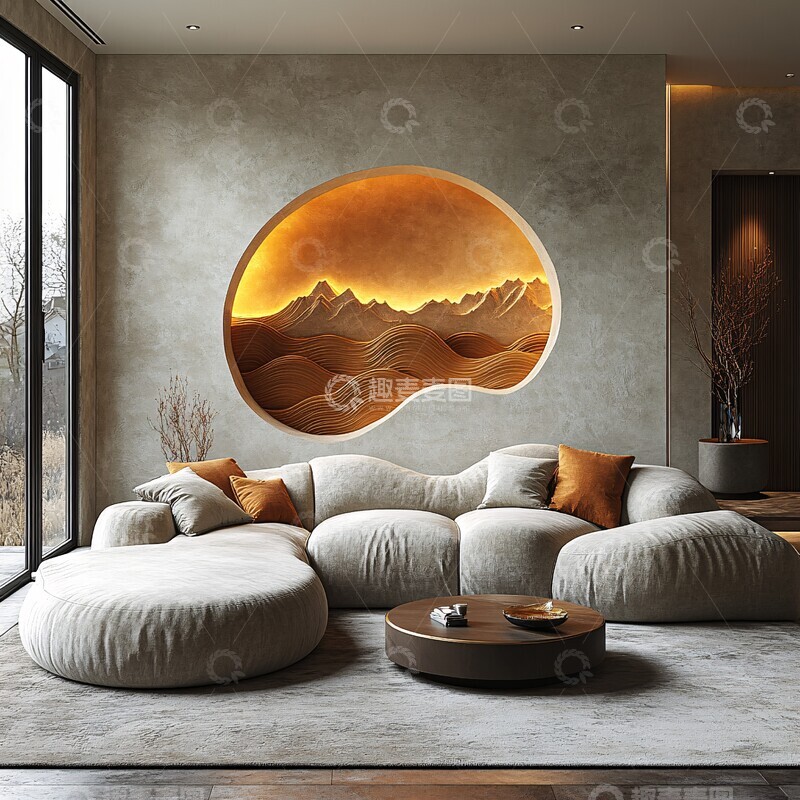 高清大图下载【趣麦麦图】波浪客厅设计元素