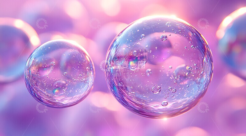 高清大图下载【趣麦麦图】紫色背景气泡1