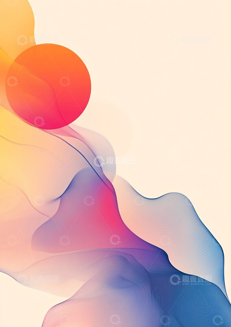 高清大图下载【趣麦麦图】几何波浪渐变背景