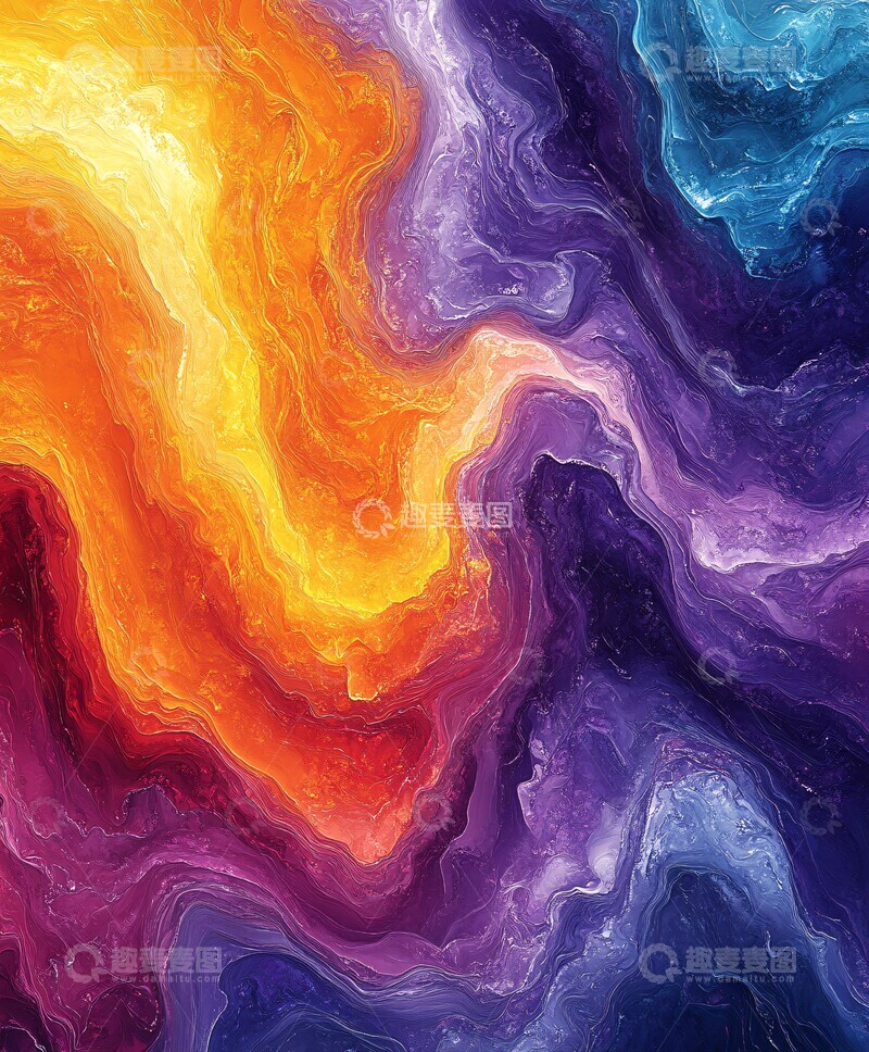 高清大图下载【趣麦麦图】波纹紫黄数码风3