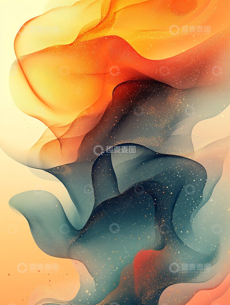 高清大图下载【趣麦麦图】橙黄渐变几何背景2