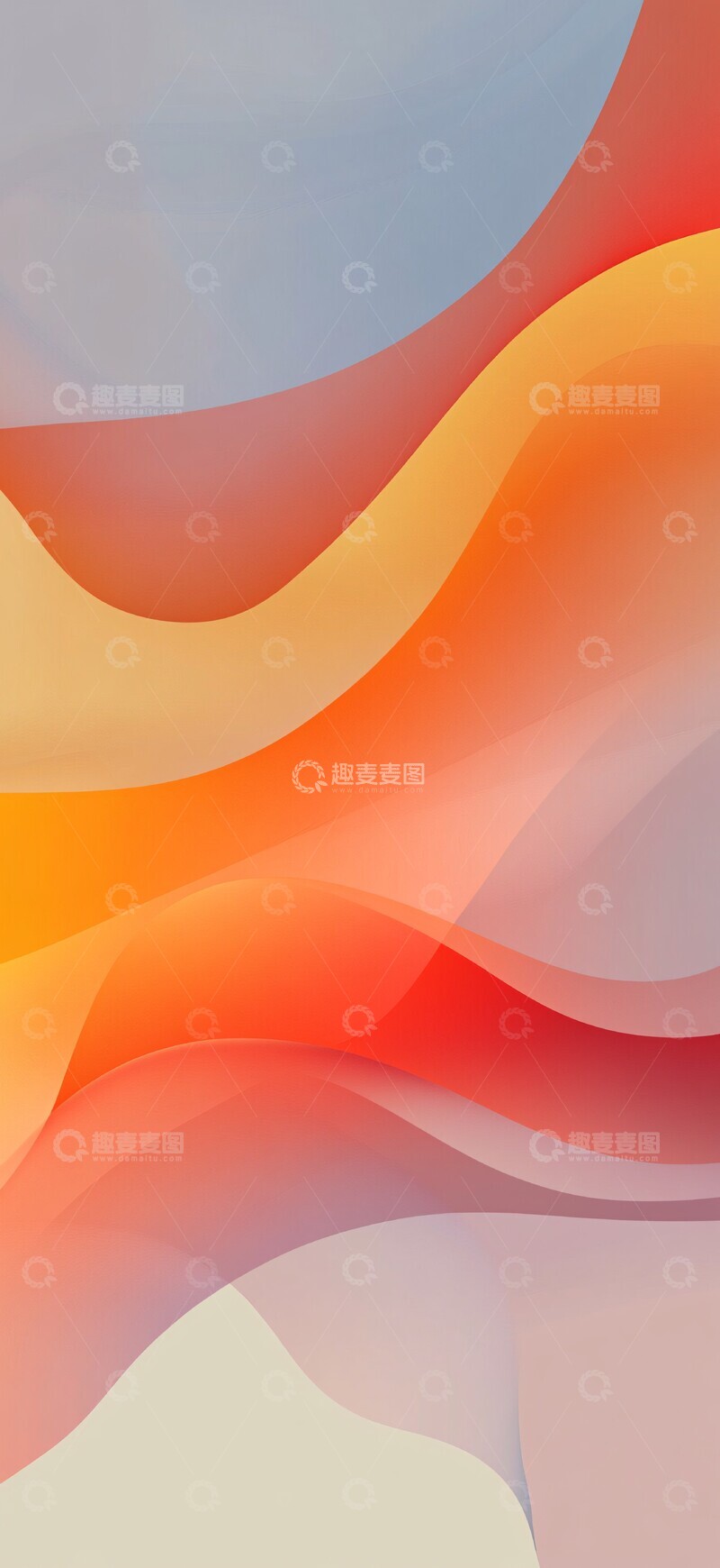 高清大图下载【趣麦麦图】暖色波浪形状3