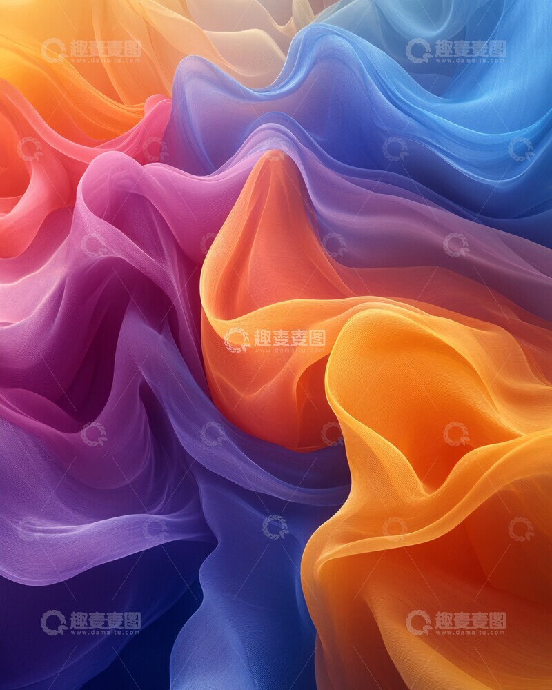 高清大图下载【趣麦麦图】波浪色彩白底图2