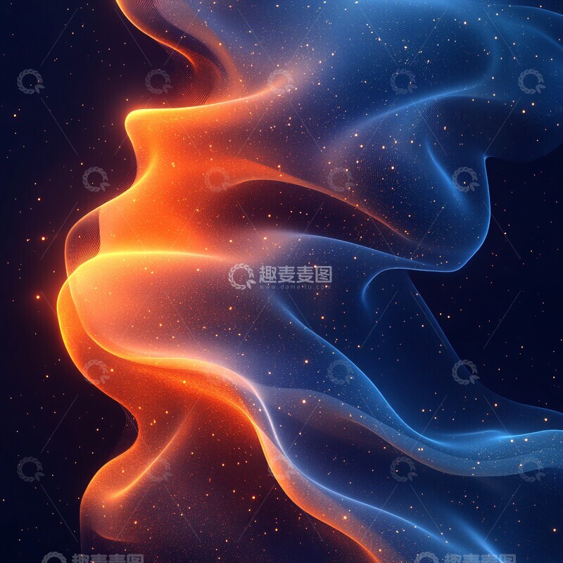 高清大图下载【趣麦麦图】蓝色橙色气流渐变1