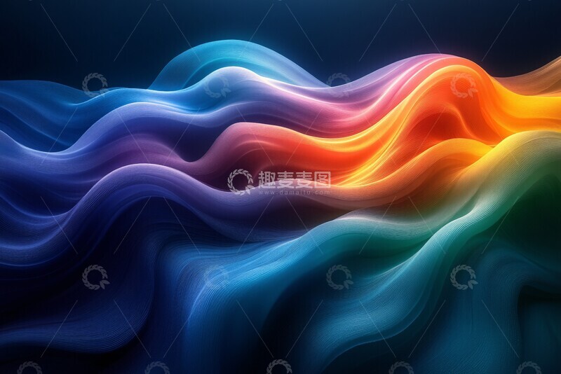 高清大图下载【趣麦麦图】蓝色波纹渐变2