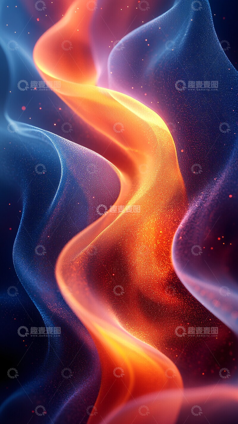 高清大图下载【趣麦麦图】橙蓝渐变曲线图2