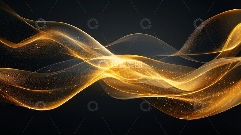 高清大图下载【趣麦麦图】金色曲线流线设计