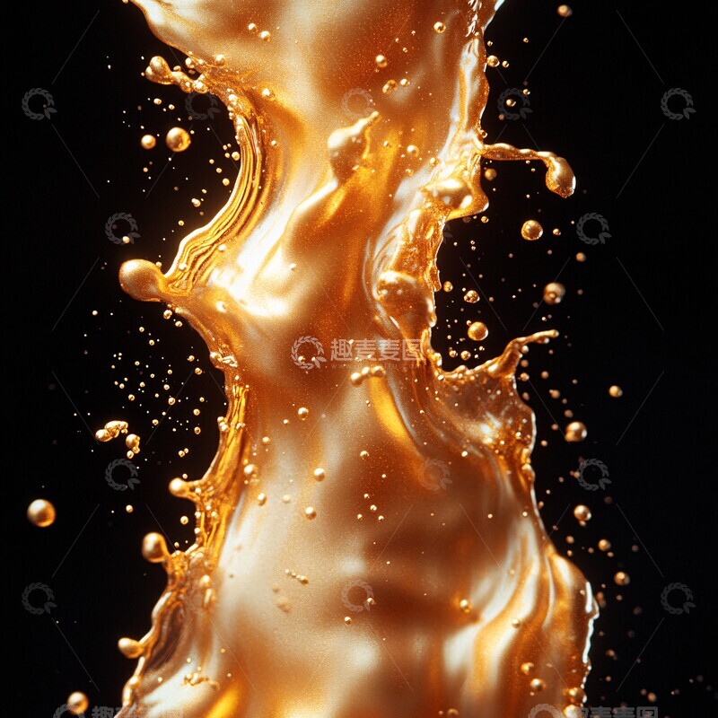 高清大图下载【趣麦麦图】黑底金纹背景图案设计1