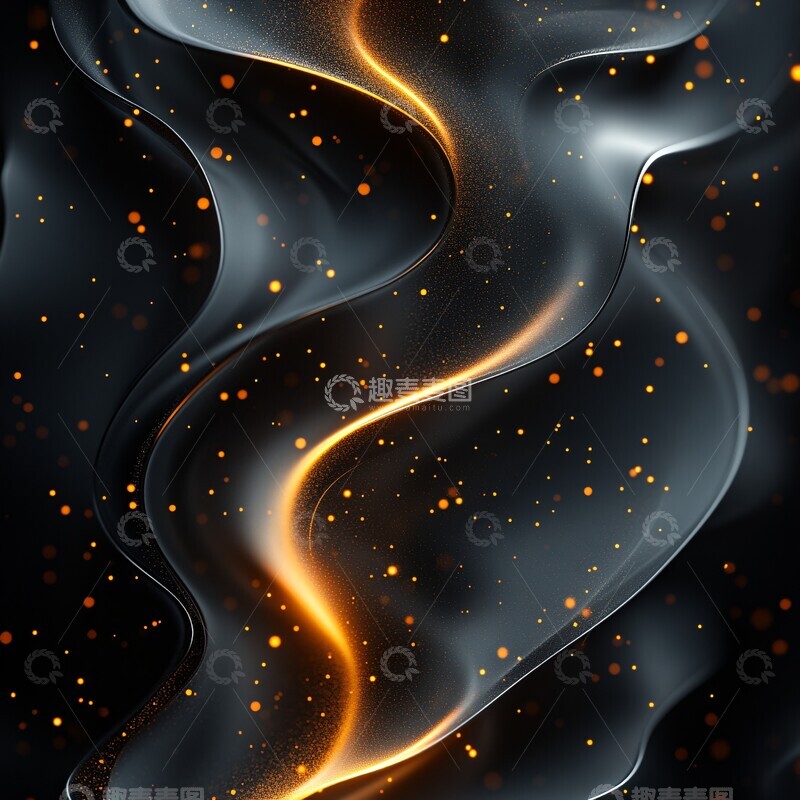 高清大图下载【趣麦麦图】金属线条黄色点缀2