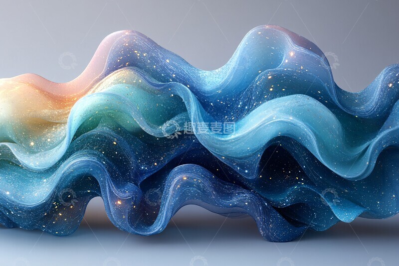 高清大图下载【趣麦麦图】渐变波浪色彩1