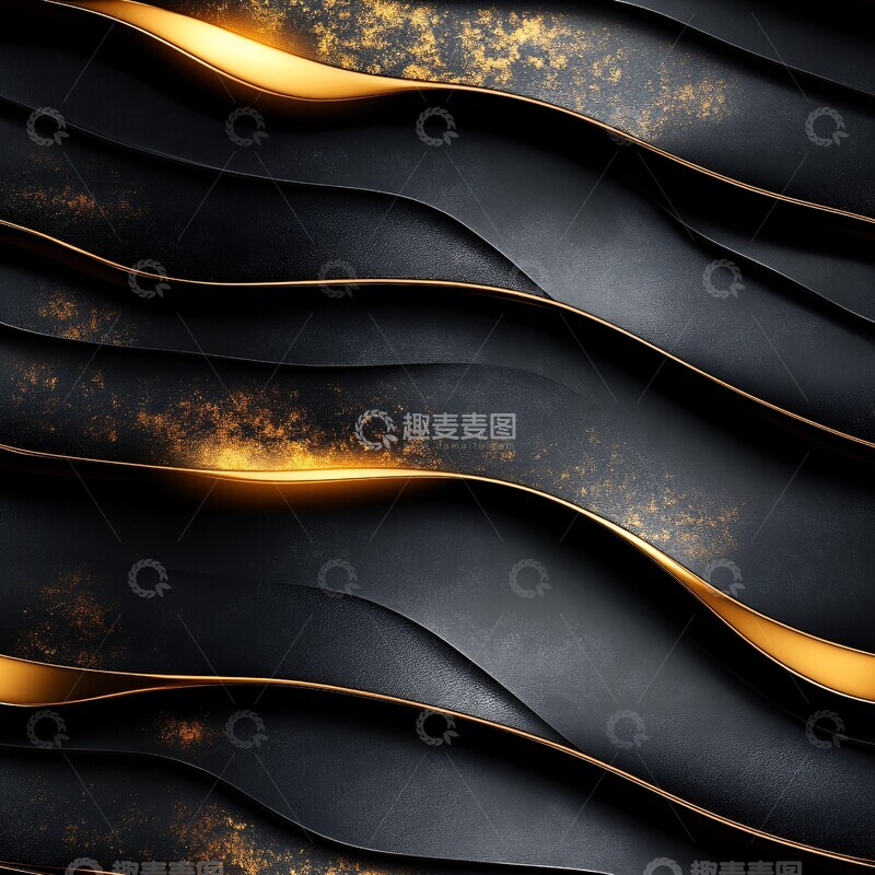 高清大图下载【趣麦麦图】曲线金色背景图2