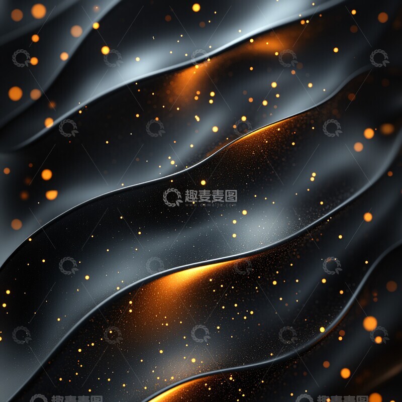 高清大图下载【趣麦麦图】金属线条黄色点缀1