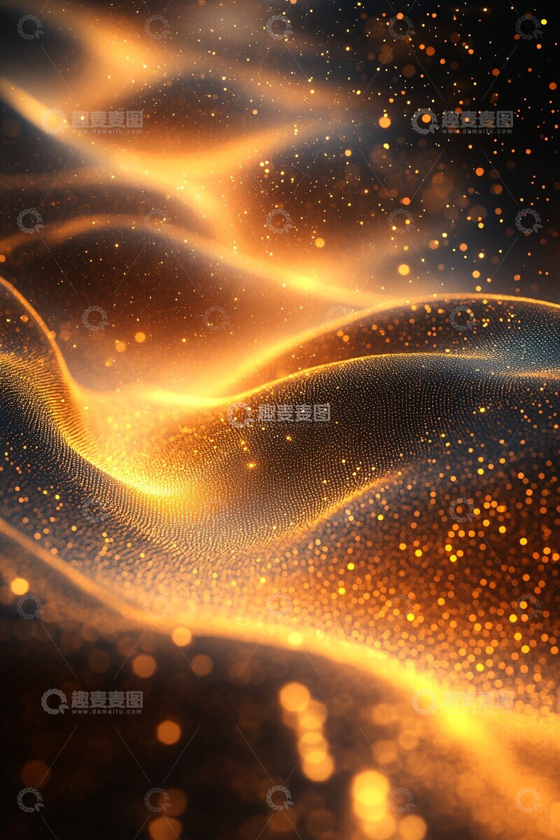 高清大图下载【趣麦麦图】金色渐变波点背景1